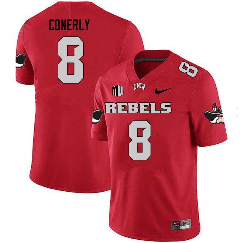 Men #8 Timothy Conerly UNLV Rebels College Football Jerseys Stitched Sale-Scarlet - Click Image to Close